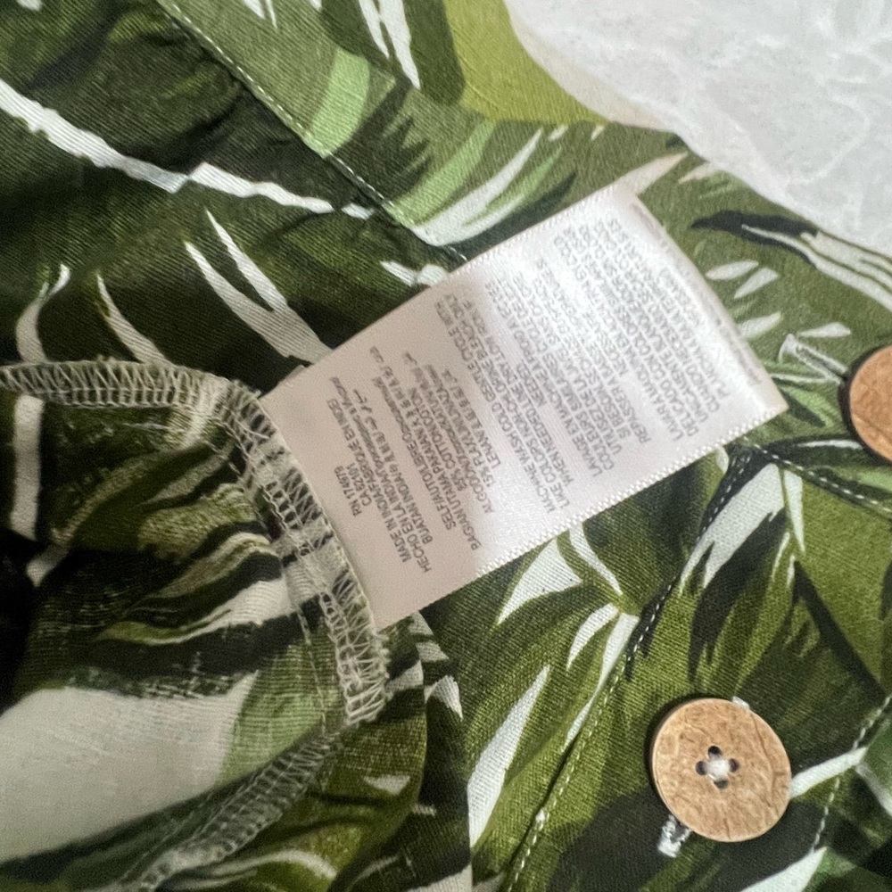 BCBGeneration Green Leaf Print A-Line Skirt - Picture 6 of 6